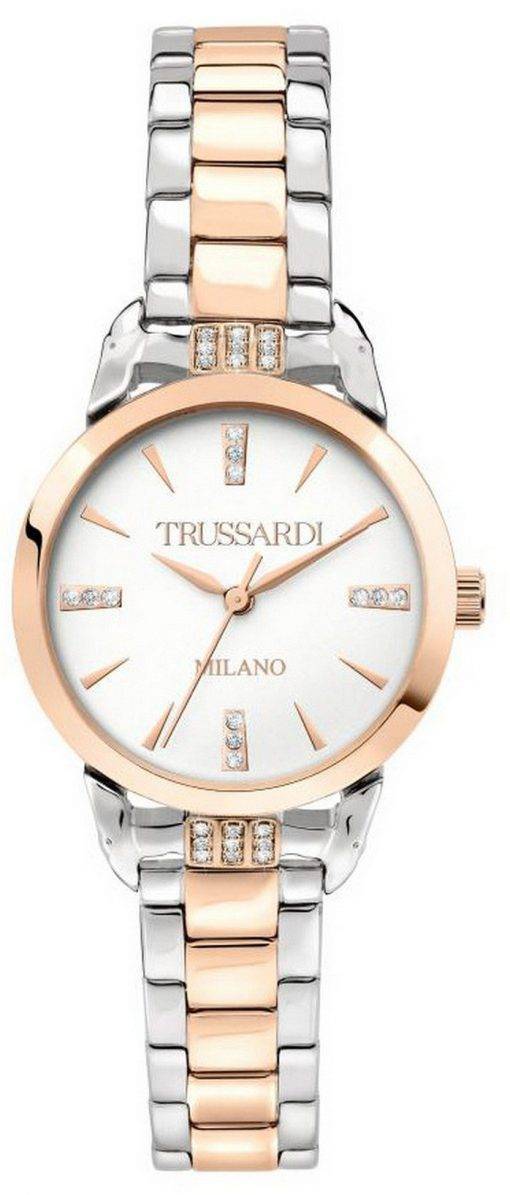 Trussardi T-Original Crystal Accents White Dial Quartz R2453142504 Womens Watch