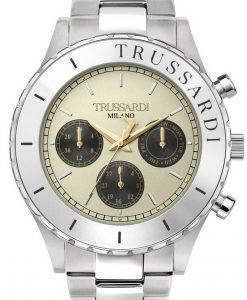 Trussardi T-Logo Beige Dial Stainless Steel Quartz R2453143005 Mens Watch