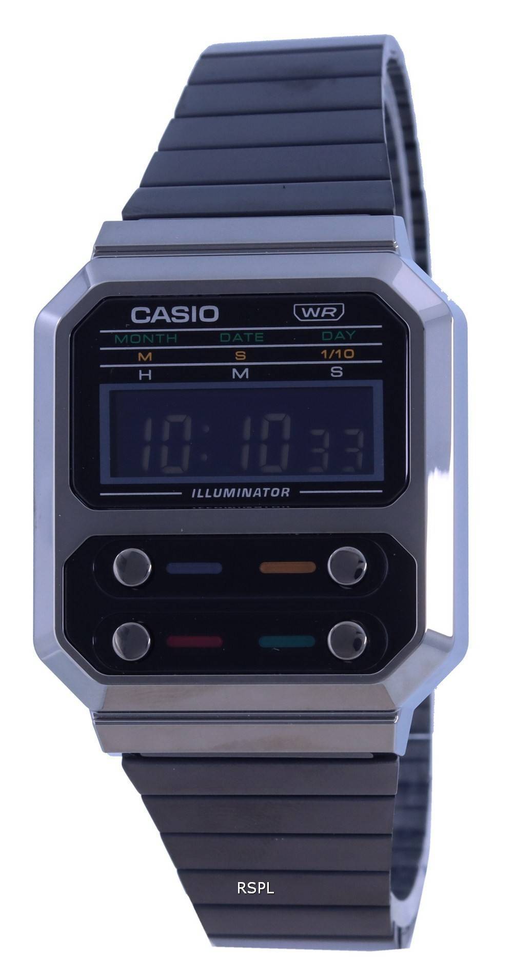 Casio Vintage Youth Digital Stainless Steel A100WEGG-1A A100WEGG-1 Unisex Watch
