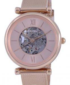 Fossil Carlie Rose Gold Tone Stainless Steel Automatic ME3175 Womens Watch