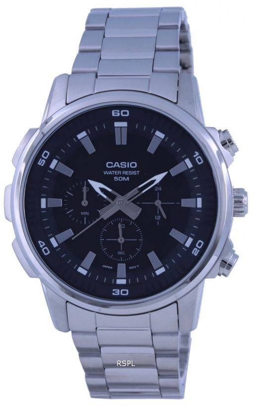 Casio Chronograph Stainless Steel Analog MTP-E505D-1A MTPE505D-1 Mens Watch