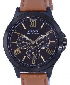 Casio Chronograph Leather Strap Analog MTP-V300BL-5A MTPV300BL-5 Mens Watch
