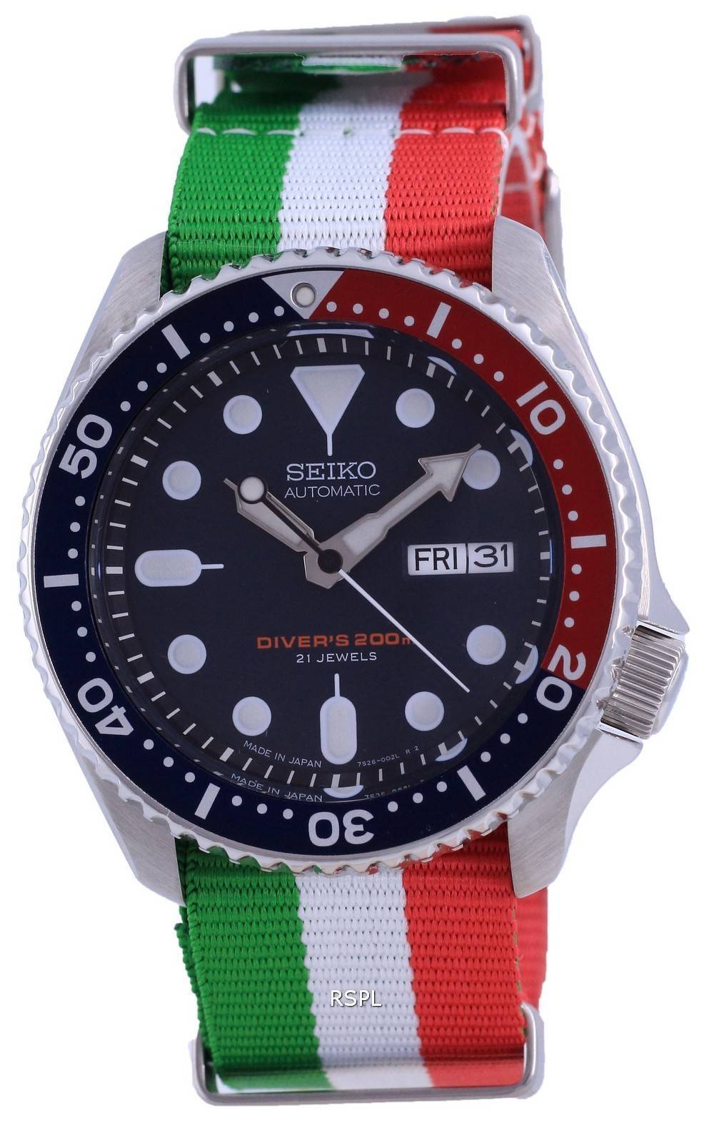 Seiko Automatic Divers Polyester Japan Made SKX009J1-var-NATO23 200M Mens Watch