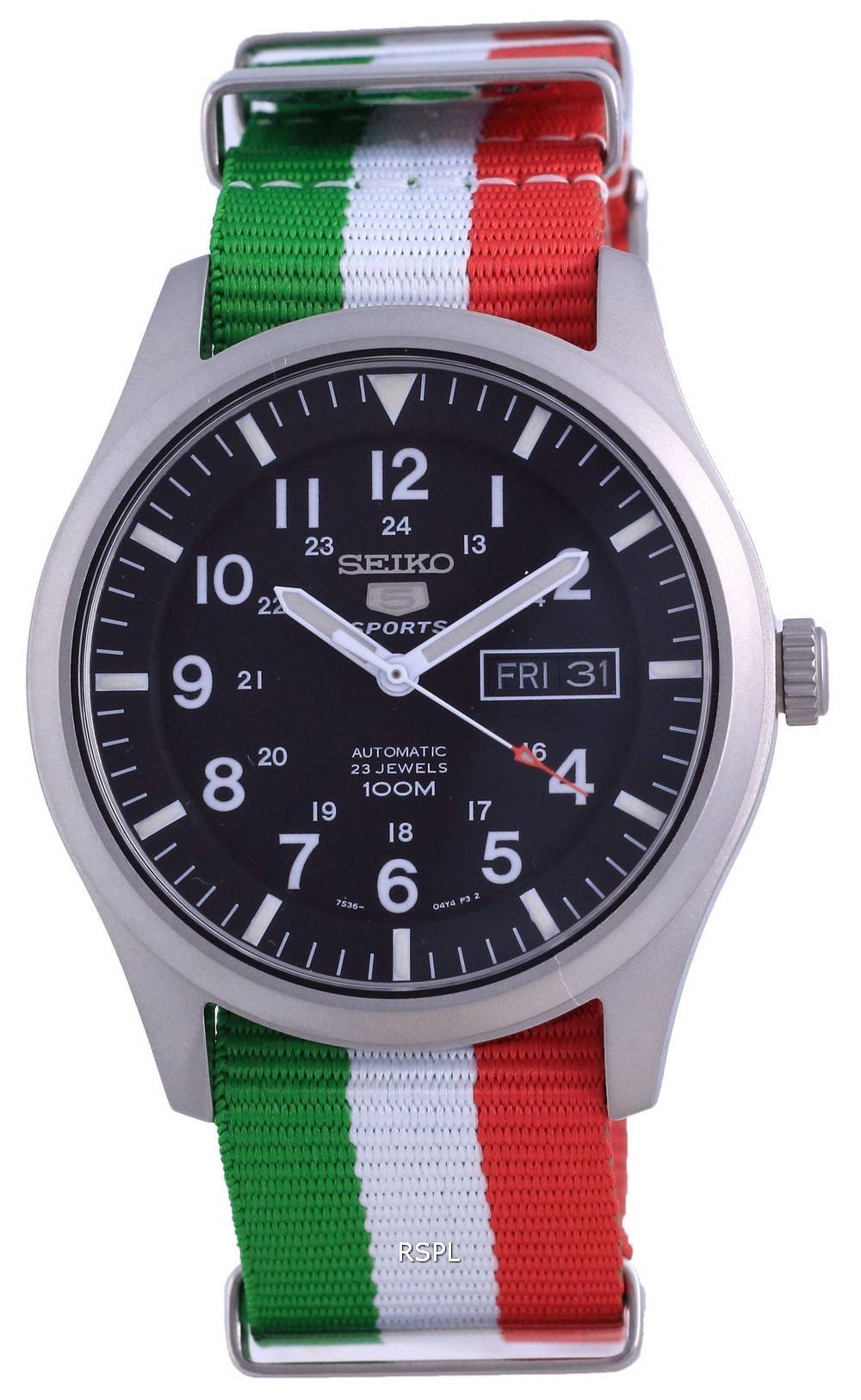 Seiko 5 Sports Automatic Polyester SNZG15K1-var-NATO23 100M Mens Watch