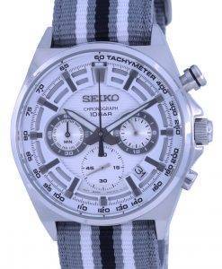 Seiko Neo Sports Chronograph White Dial Quartz SSB401 SSB401P1 SSB401 100M Mens Watch