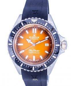 Edox SkyDiver Neptunian Divers Orange Dial Automatic 801203NCAODN 80120 3NCA ODN 1000M Mens Watch