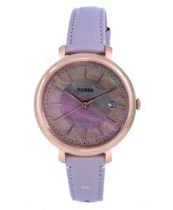 Fossil Jacqueline Leather Grey Mother Of Pearl Dial Solar ES5091 Womens Watch