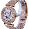 Fossil Lyric Crystal Accents Rose Gold Stainless Steel Skeleton Dial Automatic ME3198 Womens Watch 2