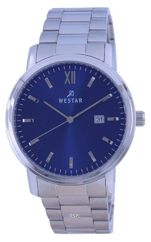 Westar Blue Dial Stainless Steel Quartz 50245 STN 104 Mens Watch