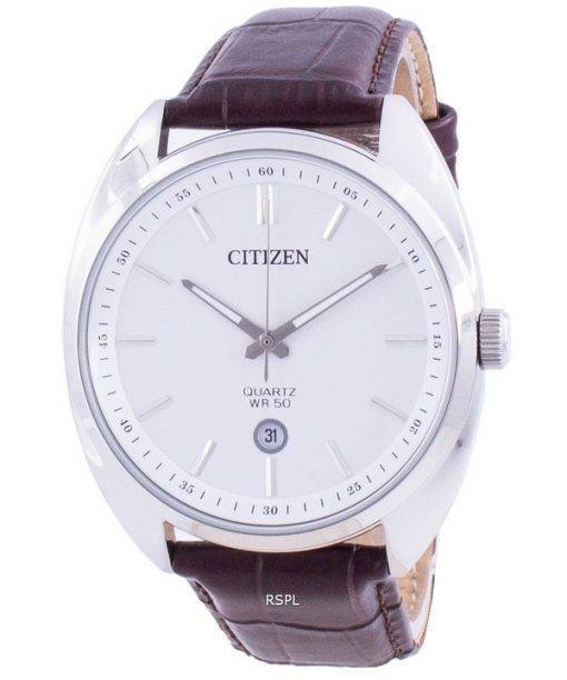 Citizen White Dial Leather Strap Quartz BI5090-09A Men's Watch