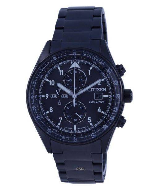 Citizen Chronograph Black Dial Stainless Steel Eco-Drive CA0775-87E 100M Mens Watch