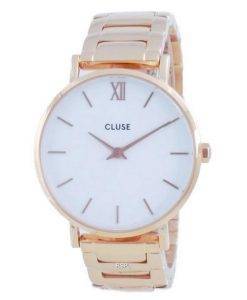 Cluse Minuit 3-Link White Dial Rose Gold Tone Stainless Steel Quartz CW0101203027 Womens Watch