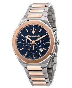 Maserati Stile Chronograph Blue Dial Quartz R8873642002 100M Men's Watch