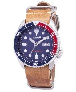 Seiko Automatic SKX009K1-LS18 Diver's 200M Brown Leather Strap Men's Watch