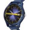 Armani Exchange Hampton Leather Strap Blue Dial Quartz AX2442 Men’s Watch 2