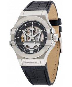 Maserati Potenza Leather Strap Black Dial Automatic R8821108038 100M Men's Watch