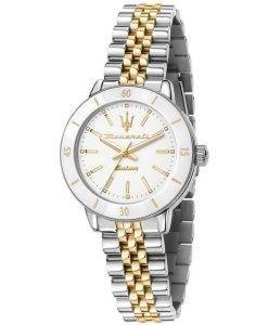 Maserati Successo Two Tone Stainless Steel White Dial Solar R8853145514 Women's Watch