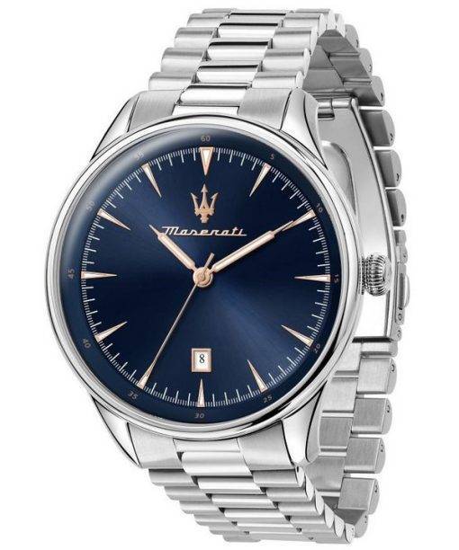 Maserati Tradizione Stainless Steel Blue Dial Quartz R8853146002 100M Men's Watch