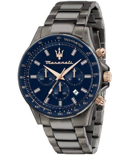 Maserati Sfida Chronograph Stainless Steel Blue Dial Quartz R8873640001 100M Men's Watch