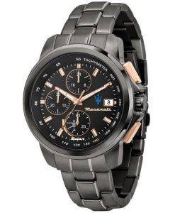 Maserati Successo Chronograph Stainless Steel Black Dial Solar R8873645001 Men's Watch