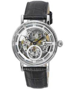 Ingersoll The Herald Leather Strap Silver Skeleton Dial Automatic I00402B Men's Watch