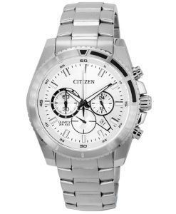 Citizen Chronograph Stainless Steel Silver Dial Quartz AN8200-50A 100M Men's Watch
