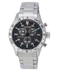 Citizen Eco-Drive Chronograph Stainless Steel Black Dial AT2520-89E 100M Men's Watch
