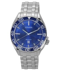 Citizen Carson Stainless Steel Blue Dial Eco-Drive AW1770-53L 100M Men's Watch