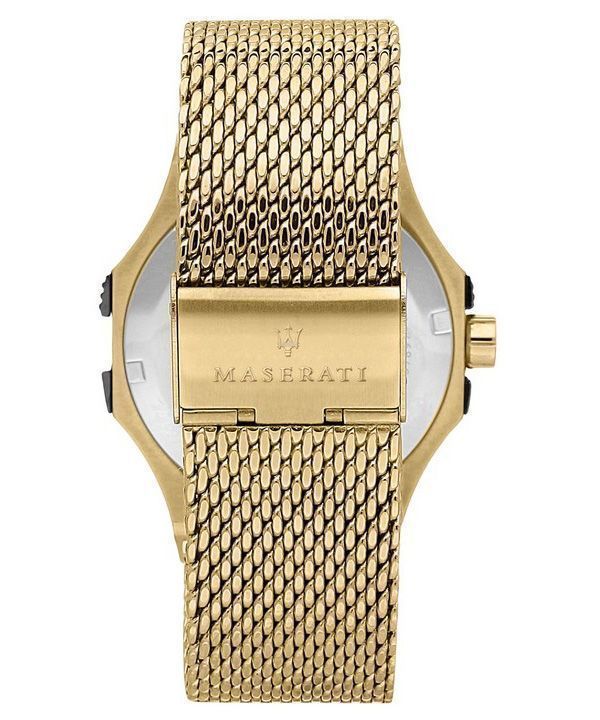Maserati Potenza Gold Tone Stainless Steel Black Dial Quartz R8853108006 100M Mens Watch 3