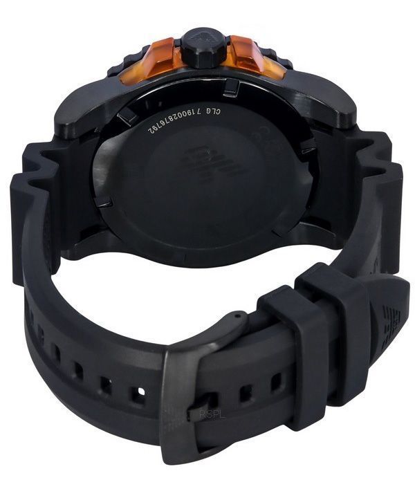 Emporio Armani Aqua Black Polyurethane Strap Black Dial Quartz Divers AR11539 200M Mens Watch