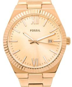 Fossil Scarlette Rose Gold Stainless Steel Rose Gold Sunray Dial Quartz ES5258 Womens Watch