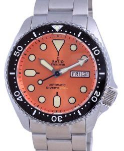 Ratio FreeDiver Orange Dial Sapphire Crystal Stainless Steel Automatic RTA114 200M Men's Watch