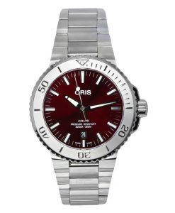 Oris Aquis Date Relief Stainless Steel Red Dial Automatic Diver's 01 733 7730 4158-07 8 24 05PEB 300M Men's Watch