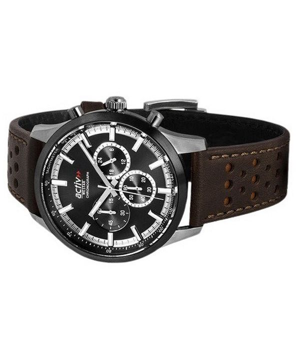 Westar Activ Chronograph Leather Strap Black Dial Quartz 90265SBN123 Men’s Watch 3