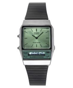 Casio Vintage Analog Digital Stainless Steel Green Dial Quartz AQ-800ECGG-3A Men's Watch