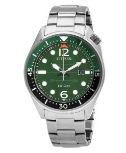 Citizen Eco-Drive Stainless Steel Green Dial AW1715-86X 100M Men's Watch