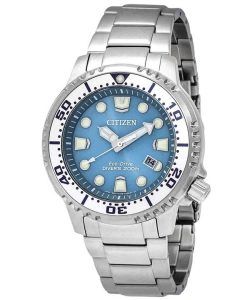 Citizen Promaster Dive Stainless Steel Light Blue Dial Eco-Drive Diver's BN0165-55L 200M Men's Watch