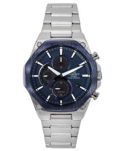 Casio Edifice Analog Slim Line With Sapphire Crystal Chronograph Blue Dial Solar EFS-S570DB-2A 100M Men's Watch