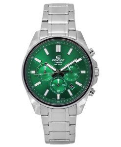 Casio Edifice Standard Analog Chronograph Stainless Steel Green Dial Quartz EFV-650D-3A 100M Men's Watch