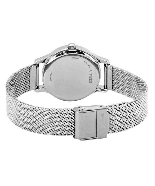 Citizen Eco-Drive Stainless Steel Mesh White Dial EM0899-81A Women's Watch