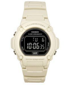 Casio Standard Illuminator Digital White Resin Strap Quartz W-219HC-8B Mens Watch