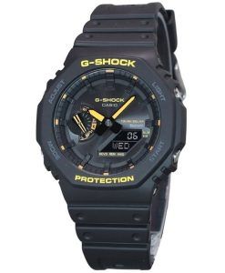 Casio G-Shock Caution Yellow Mobile Link Analog Digital Resin Strap Black Dial Solar GA-B2100CY-1A 200M Mens Watch