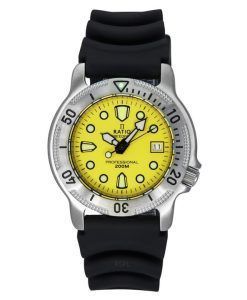 Ratio FreeDiver Professional Sapphire Yellow Dial Quartz 22AD202-YLW 200M Men's Watch