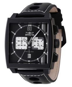 Invicta S1 Rally Chronograph GMT Leather Strap Black Dial 46853 100M Men's Watch