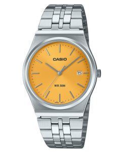 Casio Standard Analog Stainless Steel Yellow Dial Quartz MTP-B145D-9AV Unisex Watch