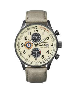 AVI-8 Hawker Hurricane Classic Chronograph Cream Beige Dial Quartz AV-4011-0C Mens Watch