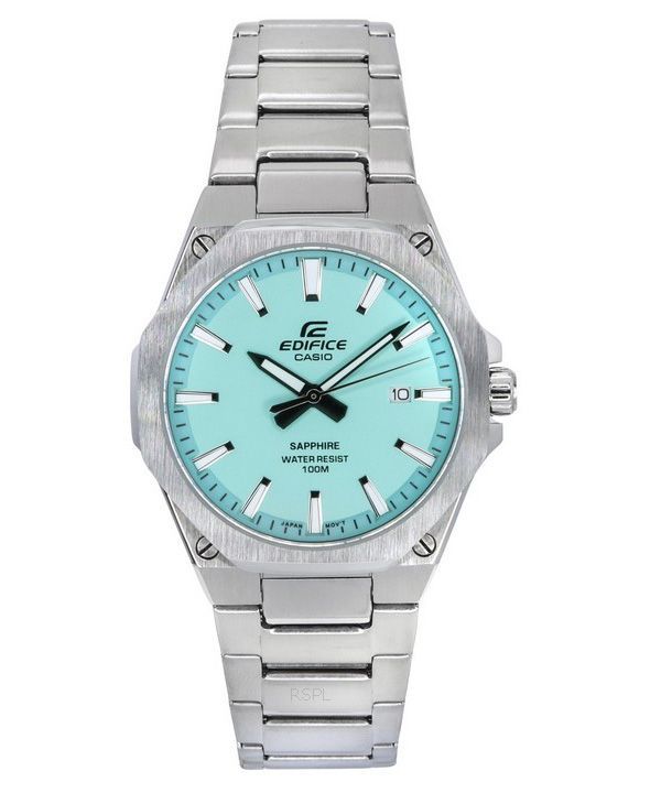 Casio Edifice Sapphire Crystal Analog Stainless Steel Turquoise Dial Quartz EFR-S108D-2B 100M Men's Watch