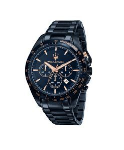 Maserati Traguardo Sport Chronograph Stainless Steel Blue Dial Quartz R8873612054 100M Men's Watch