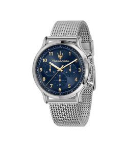 Maserati Epoca Limited Edition Chronograph Stainless Steel Mesh Blue Dial Quartz R8873618022 100M Men's Watch