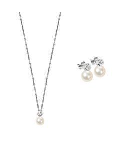 Morellato Perla Essenziale 925% Silver Necklace With Earrings SANH09 For Women